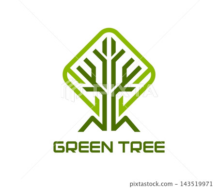 Garden tree icon with green leaves Garden tree icon with green leaves 143519971