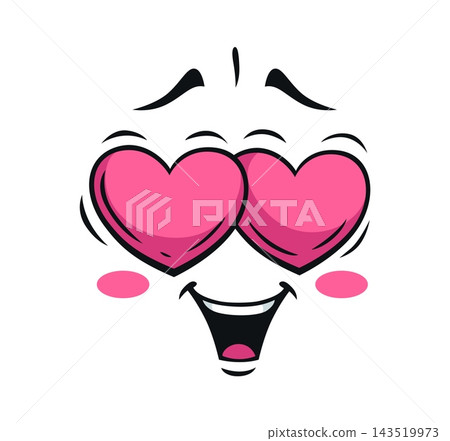 Cartoon funny face expression emoji, happy emotion Cartoon funny face expression emoji, happy emotion 143519973