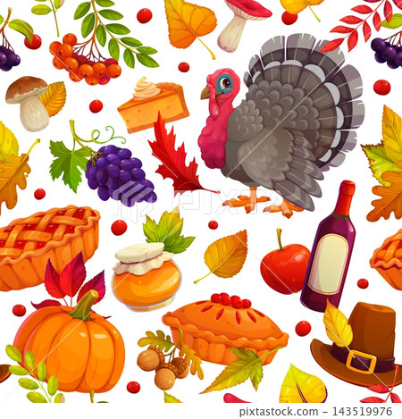 Thanksgiving day seamless pattern background Thanksgiving day seamless pattern background 143519976