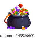 Cartoon Halloween black witch cauldron candies 143520000