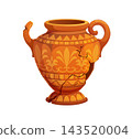 Vibrant cartoon cracked ancient Greek ceramic vase 143520004