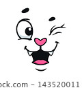 Funny animal face winking and cute flirting emoji 143520011