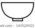 Simple monochrome line art icon of a rice bowl 143520555