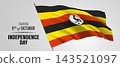 Uganda happy independence day greeting card, banner vector illustration 143521097