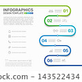 Modern business infographic template with colorful chronological steps, markers, and placeholders. Vector illustration. 143522434