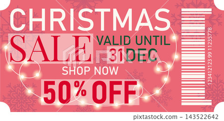 Pink Christmas Sale Coupon With Fifty Percent Off 143522642