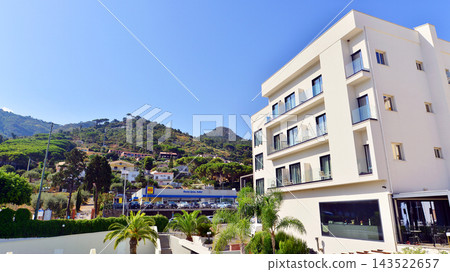 Cefalu, Italy. 21 August 2026.Hotel Santa Lucia Le Sabbie dOro. This an attractive destination in Sicily. Cefalu, Italy. 21 August 2026.Hotel Santa Lucia Le Sabbie dOro. This an attractive destination in Sicily. 143522657
