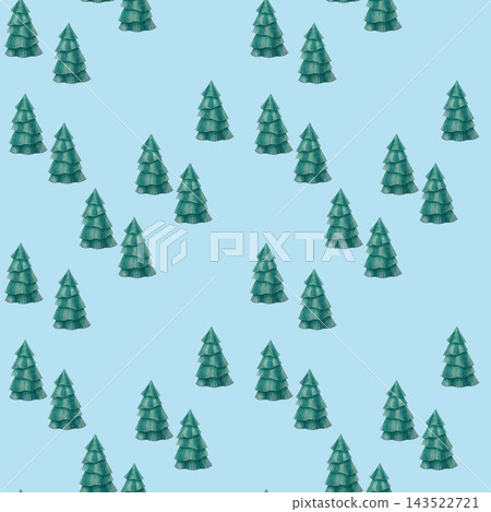 Coniferous, christmas tree. Forest. Watercolor illustration on blue background. Seamless pattern of fir trees for childrens bed sheet, duvet cover, pillowcase, fabric, textile, wallpaper, cover. Art Coniferous, christmas tree. Forest. Watercolor illustration on blue background. Seamless pattern of fir trees for childrens bed sheet, duvet cover, pillowcase, fabric, textile, wallpaper, cover. Art 143522721
