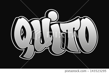 Quito graffiti word in silver rounded lettering Quito graffiti word in silver rounded lettering 143523295