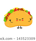 Taco character making energetic rock gesture 143523309