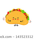 Laughing taco character with cheerful expression 143523312