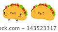 Two cute taco characters with different moods 143523317