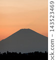 Mount Fuji at orange hour as seen from Kanagawa Prefecture 143523469