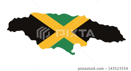 Vector isolated illustration of Jamaica map and flag. Vector isolated illustration of Jamaica map and flag. 143523559