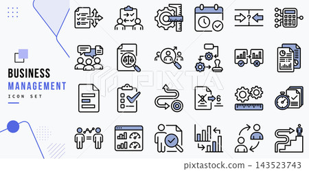 Business management icon set for corporate planning strategy Business management icon set for corporate planning strategy 143523743