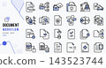 Document workflow icon set for data business process 143523744