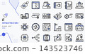 It infrastructure icon set for cloud computer technology 143523746