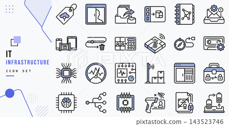 It infrastructure icon set for cloud computer technology It infrastructure icon set for cloud computer technology 143523746