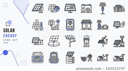 Solar energy icon set for green power concept 143523747