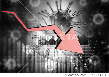 Financial crisis chart. coronavirus affecting economy Financial crisis chart. coronavirus affecting economy 143523981