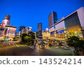 Yokohama cityscape, Japan, October 10th. A night view overlooking Yokohama Station's west exit, JR Yokohama Tower, and high-rise condominiums. 143524214