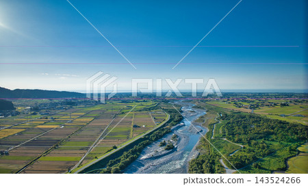 秋日的天空和黑部川沖積扇 秋日的天空和黑部川沖積扇 143524266