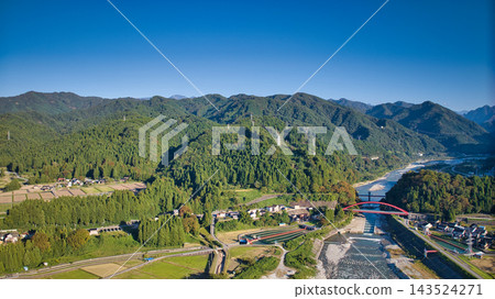 秋日的天空和黑部川沖積扇 秋日的天空和黑部川沖積扇 143524271