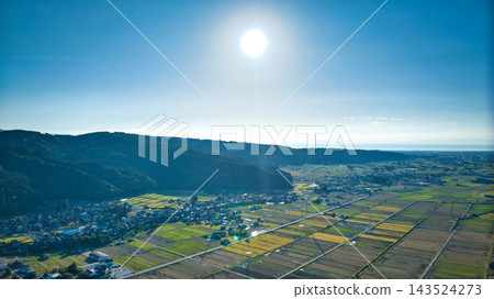 秋日的天空和黑部川沖積扇 秋日的天空和黑部川沖積扇 143524273
