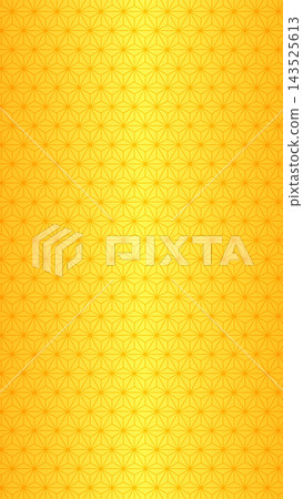 Hemp leaf pattern Gold gradation background illustration Japanese pattern 143525613