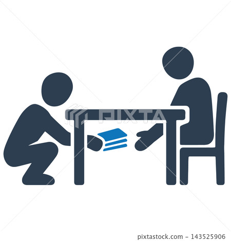 Under The Table Icon for Corruption Concept 143525906