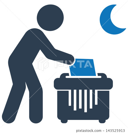 Night Shredding Icon for Corruption Concept Night Shredding Icon for Corruption Concept 143525913