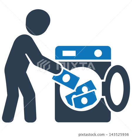 Laundered Cash Icon for Corruption Concept 143525936