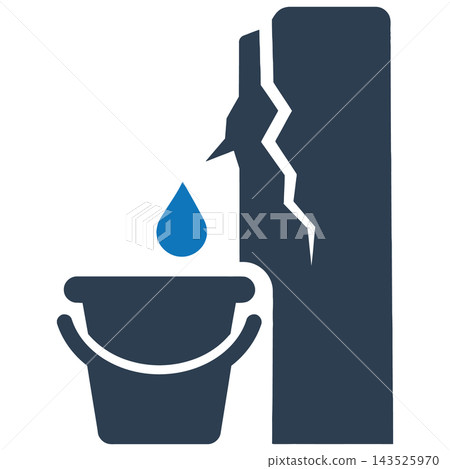 Leaking Wall Icon for Corruption Concept Leaking Wall Icon for Corruption Concept 143525970