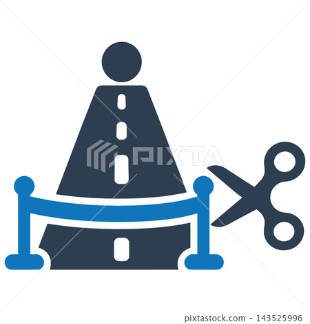 Ribbon Cutting Icon for Corruption Concept Ribbon Cutting Icon for Corruption Concept 143525996