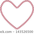 Heart-patterned rope frame illustration, Dusty Rose, Vector. 143526500