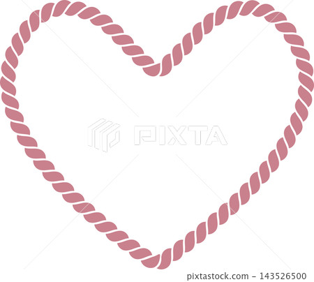 Heart-patterned rope frame illustration, Dusty Rose, Vector. Heart-patterned rope frame illustration, Dusty Rose, Vector. 143526500