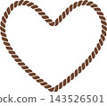 Heart-patterned rope frame illustration, chocolate, vector. 143526501