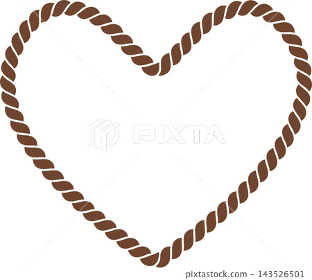 Heart-patterned rope frame illustration, chocolate, vector. Heart-patterned rope frame illustration, chocolate, vector. 143526501