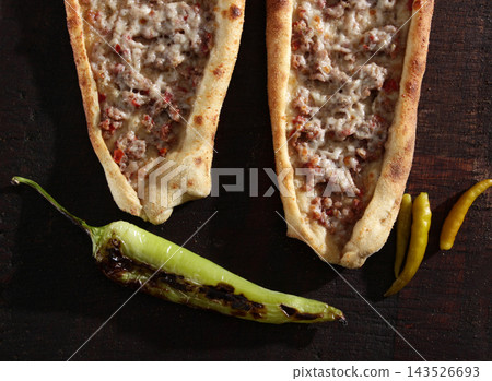 Meat and cheese pita. Konya, Turkey Meat and cheese pita. Konya, Turkey 143526693