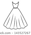 wedding dress icon. dress sign. fashion dress silhouettes symbol. elegant clothing. flat style. 143527267