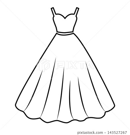wedding dress icon. dress sign. fashion dress silhouettes symbol. elegant clothing. flat style. wedding dress icon. dress sign. fashion dress silhouettes symbol. elegant clothing. flat style. 143527267