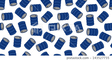 Seamless pattern of blue drums. Simple all-over industrial/energy background. 143527735