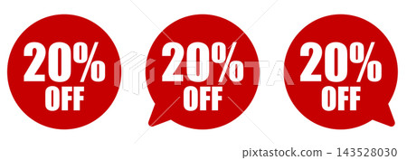 20% OFF Speech Bubble Sale Badge Set - Discount Promotion Design Materials 20% OFF Speech Bubble Sale Badge Set - Discount Promotion Design Materials 143528030