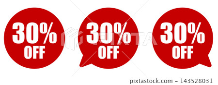 30% OFF Speech Bubble Sale Badge Set - Discount Promotion Design Materials 30% OFF Speech Bubble Sale Badge Set - Discount Promotion Design Materials 143528031