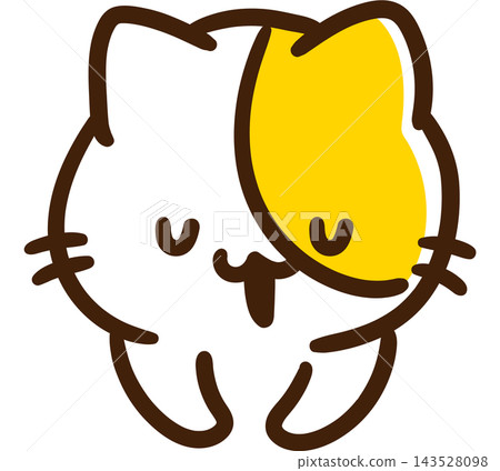 An illustration of the upper body of a cute cat character bowing deeply. An illustration of the upper body of a cute cat character bowing deeply. 143528098
