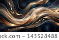 Abstract background image "Dark & Gold Ribbon" 143528488