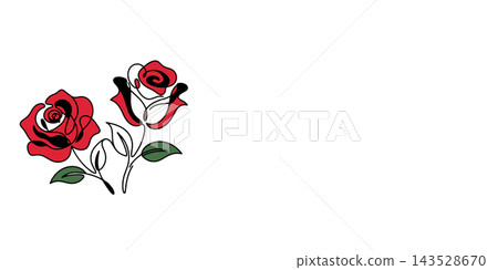 Roses illustration in vector line art drawing style Roses illustration in vector line art drawing style 143528670