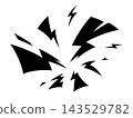 向上傾斜的閃電效果輪廓素材 143529782