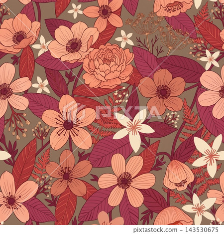Collection of beautiful watercolor floral seamless pattern designs Collection of beautiful watercolor floral seamless pattern designs 143530675