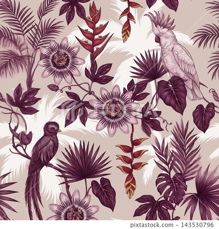 Dark background vintage botanical floral seamless pattern bundle 143530796